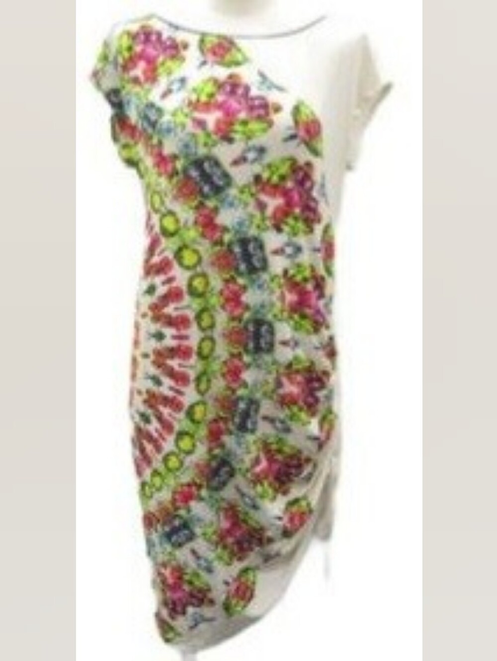 Paola Frani asymmetrical, graphic kaleidoscope Jewl print dress